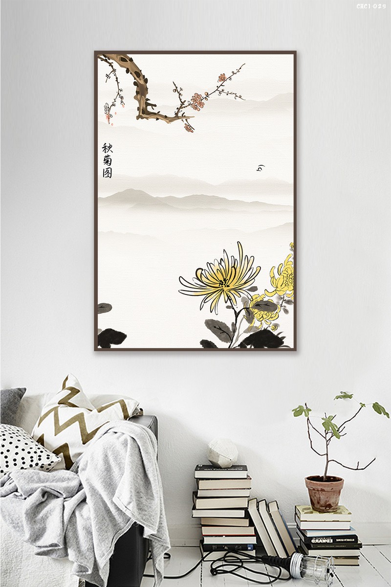 Tranh hoa cúc CHC1-025